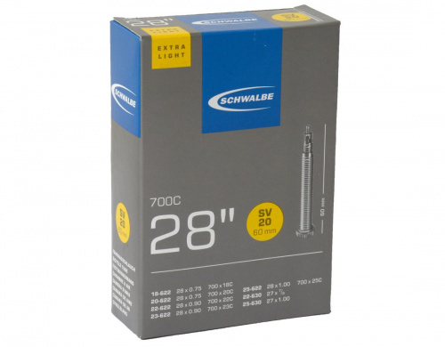 Камера Schwalbe SV20 EXTRA LIGHT 18/25-622(630) 28-0.7-1.0 60mm вентиль преста